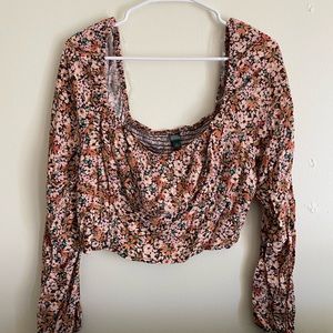 Floral wild fable long sleeve crop top